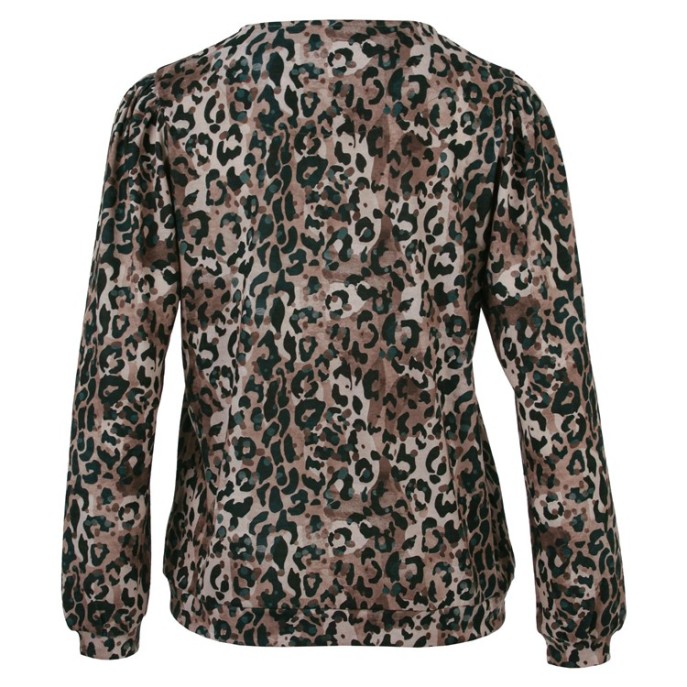 Enjoy Blouson cosy print Groen Bruin